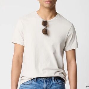 NWT J.CREW Tee Men Medium Cotton Washed Jersey T-Shirt Beige Classic Fit 53362